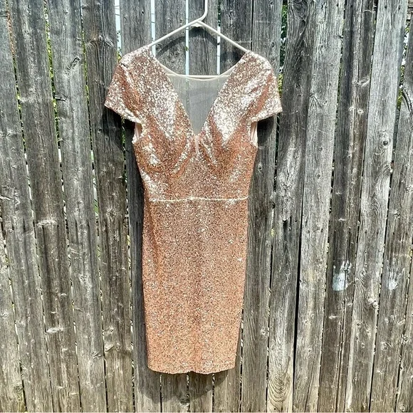 Bisou Bisou | Dresses | Nwt Bisou Bisou Gold Bodycon Sequin Dress | Poshmark
